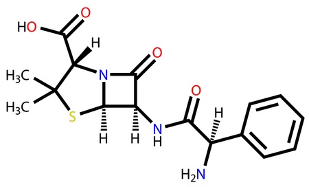 Antibiotic ampicillin structural formulaのイラスト素材