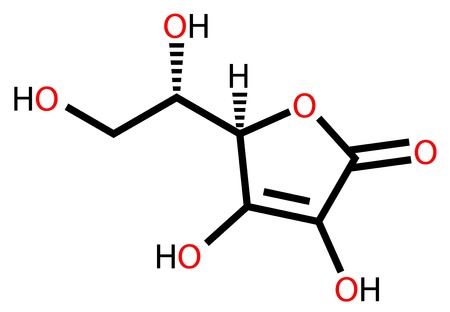 Ascorbic acid (vitamin C) structural formulaのイラスト素材