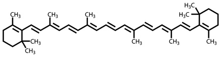 Beta-carotene (vitamin A) structural formulaのイラスト素材