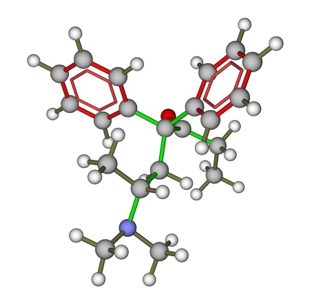 Methadone (synthetic opioid) molecular structureの写真素材