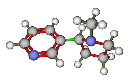 Nicotine molecular structureの写真素材