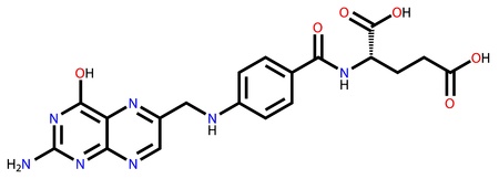 Folic acid (vitamin B9) structural formulaのイラスト素材