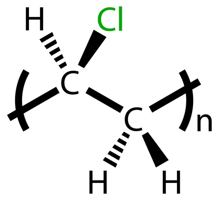 Polyvinyl chloride (PVC) structural formulaのイラスト素材