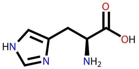 Essential amino acid histidine structural formulaのイラスト素材