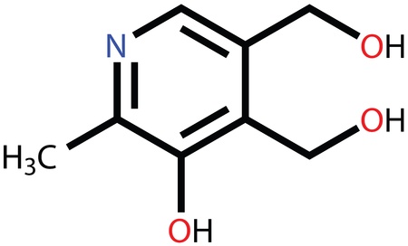 Pyridoxine (vitamin B6) structural formulaのイラスト素材