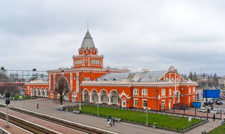 Chernihiv railway station building. Ukraineのeditorial素材