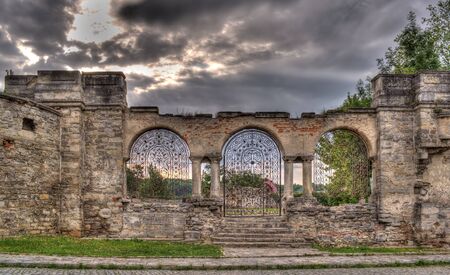 Fence of Armenian cathedral belfry, Kamyanets-Podilsky, Ukraineの写真素材