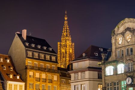 View of Strasbourg Cathedral from The Place Kleber  Alsace, Franceのeditorial素材