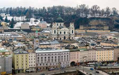 View of Kollegienkirche in Salzburg, Austriaの写真素材
