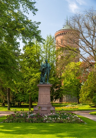 Monument to Auguste Bartholdi, sculptor of Statue of Liberty, in Colmar - Alsace, Franceの写真素材