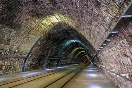 Tram tunnel in Bratislava under the castle hill - Slovakiaの写真素材