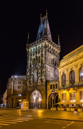 Powder Tower, a Gothic tower in Prague, Czech Republicの写真素材
