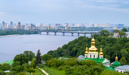 View of the Dnieper from Kiev Pechersk Lavra - Ukraineの写真素材