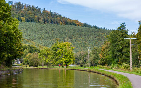 Marne - Rhine Canal in Vosges mountains, Alsase, Franceのeditorial素材
