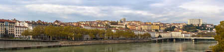 Lyon city on banks of Saone river - Franceの写真素材