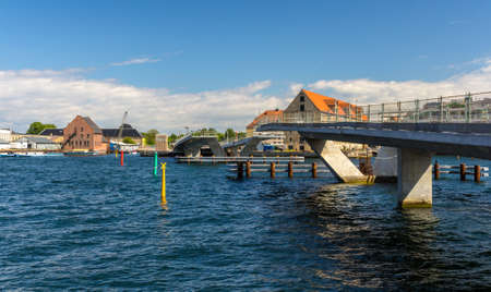 Unfinished Inner Harbor Bridge in Copenhagenの写真素材