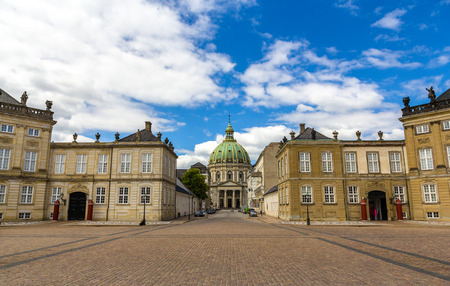 Amalienborg Palace and Marmorkirken in Copenhagen, Denmarkのeditorial素材