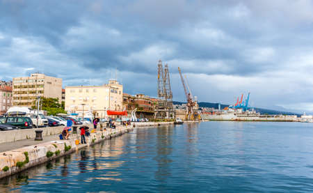 View of Rijeka port in Croatiaのeditorial素材