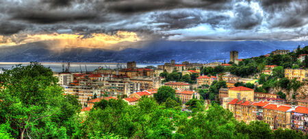 Sunset over Rijeka city - Croatiaの写真素材