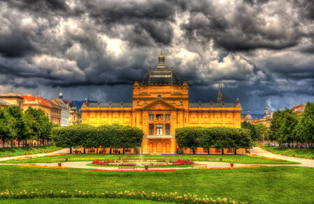 View of Art Pavilion in Zagreb, Croatiaのeditorial素材
