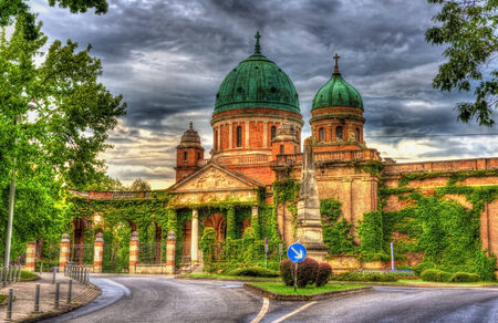 Entrance to Mirogoj Cemetery - Zagreb, Croatiaのeditorial素材