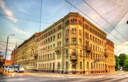 Buildings in Riga city center, Latviaのeditorial素材