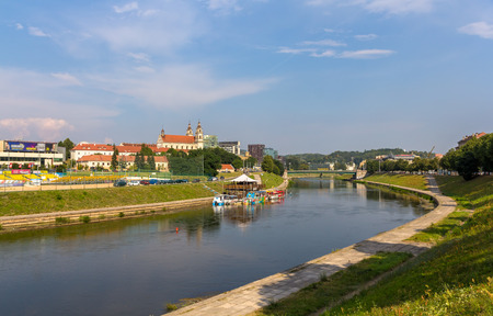 Neris River in Vilnius, Lithuaniaの写真素材