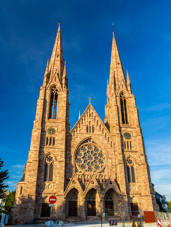 St Paul's church in Strasbourg - Alsace, Franceの写真素材