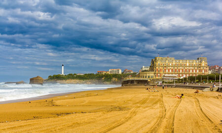 Grande Plage, a beach in Biarritz, Franceのeditorial素材