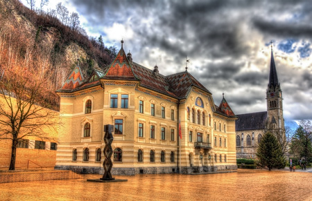 Government Building in Vaduz - Liechtensteinのeditorial素材