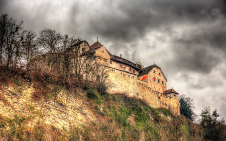 View of Vaduz Castle in Liechtensteinのeditorial素材