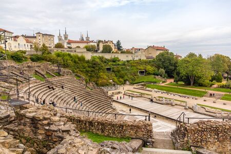 Ancient Theatre of Fourviere in Lyon, Franceの写真素材