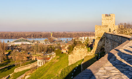 View on the Danube from Belgrade Fortress - Serbiaのeditorial素材