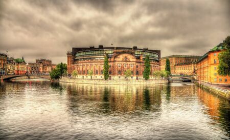 Swedish Parliament building in Stockholmの写真素材