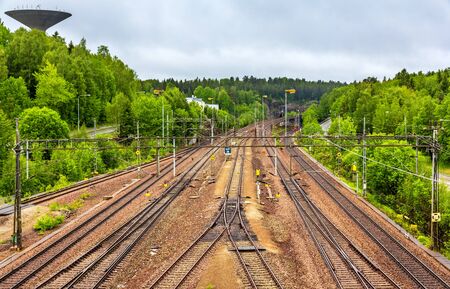 View of Flemingsberg station near Stockholm, Sweden