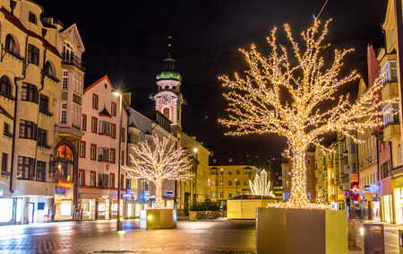 Christmas decorations in Innsbruck - Austriaの写真素材
