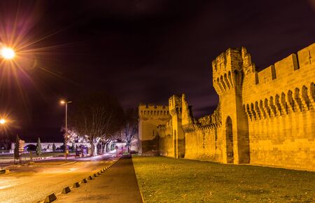 Defensive walls of Avignon, a heritage site in Franceのeditorial素材