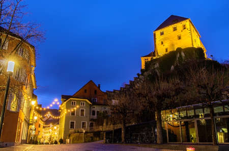 Schattenburg castle over Feldkirch - Austriaのeditorial素材