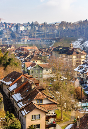 Buildings in the old town of Bern - Switzerlandの写真素材