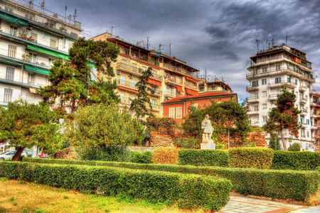 Statue of Dimitrios Karatasos in the Melenikou park - Thessaloniki, Athensの写真素材