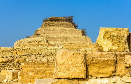 View of the Step Pyramid of Djoser at Saqqara - Egyptの写真素材