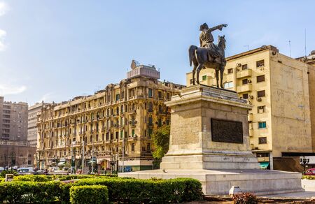 Statue of Ibrahim Pasha in Cairo - Egyptの写真素材