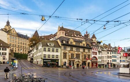 BASEL, SWITZERLAND - NOVEMBER 03: View of Barfusserplatz on November 03, 2013 in Basel ,...