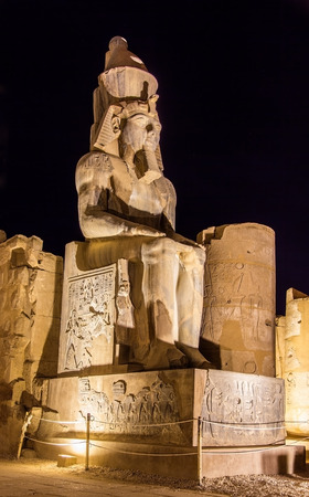 Figure of Ramses II in Luxor Temple - Egyptのeditorial素材