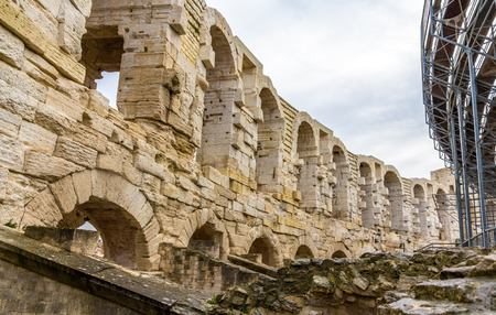 Roman amphitheatre in Arles - UNESCO world heritage in Franceのeditorial素材