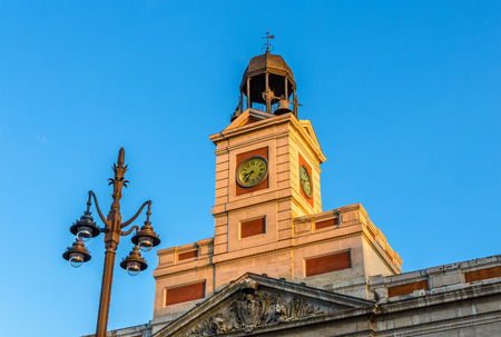 The clock of the Real Casa de Correos in Madridの写真素材