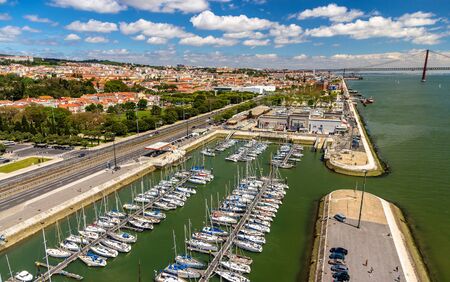 View of the seafront in Lisbon, Portugalのeditorial素材