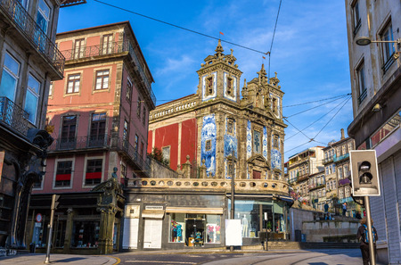View of the Church of Saint Ildefonso in Porto, Portugalのeditorial素材