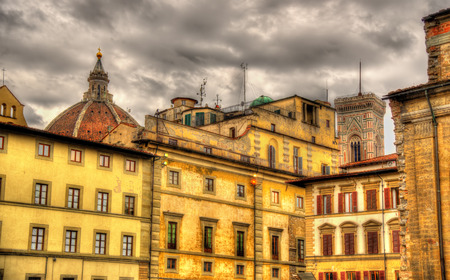 Piazza San Lorenzo in Florence - Italyの写真素材