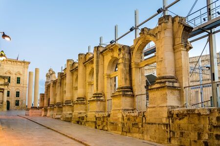 Ruins of the Royal Opera House in Valletta - Maltaの写真素材